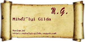 Mihályi Gilda névjegykártya